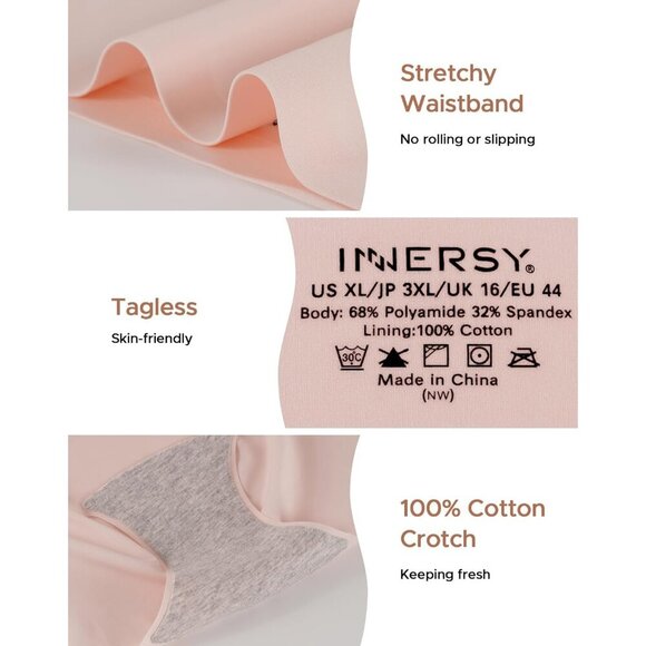 Women's Seamless High Waist Underwear 3-Pack No Show Full Coverage Breathable - Picture 4 of 6